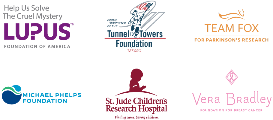 Logos of the foundations that Master Spas contributes to