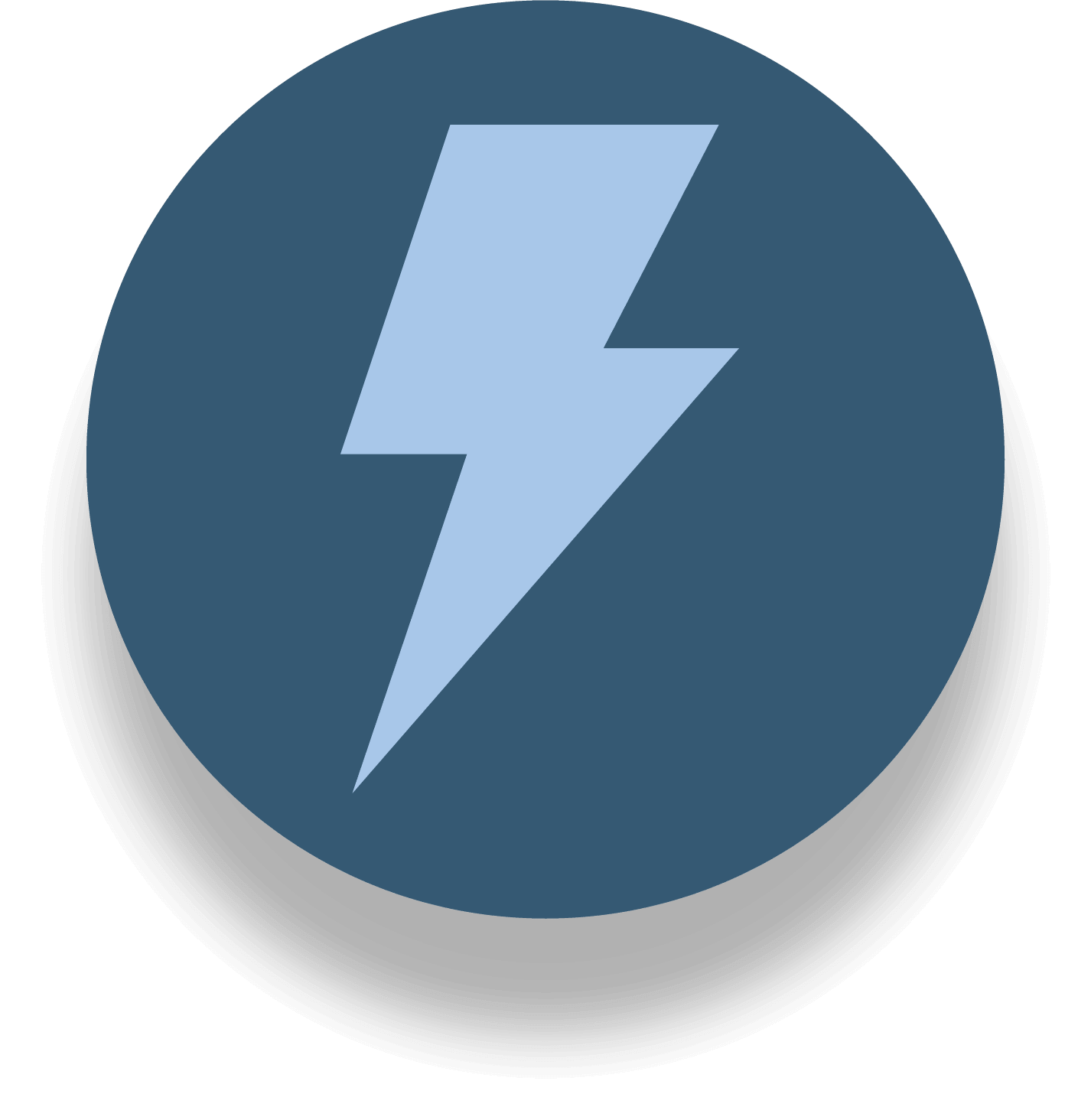 Circle with a lightning bolt icon inside.
