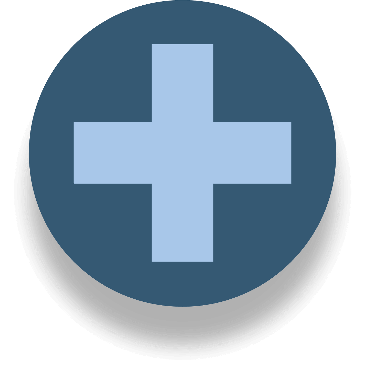 Circle with a cross icon inside.